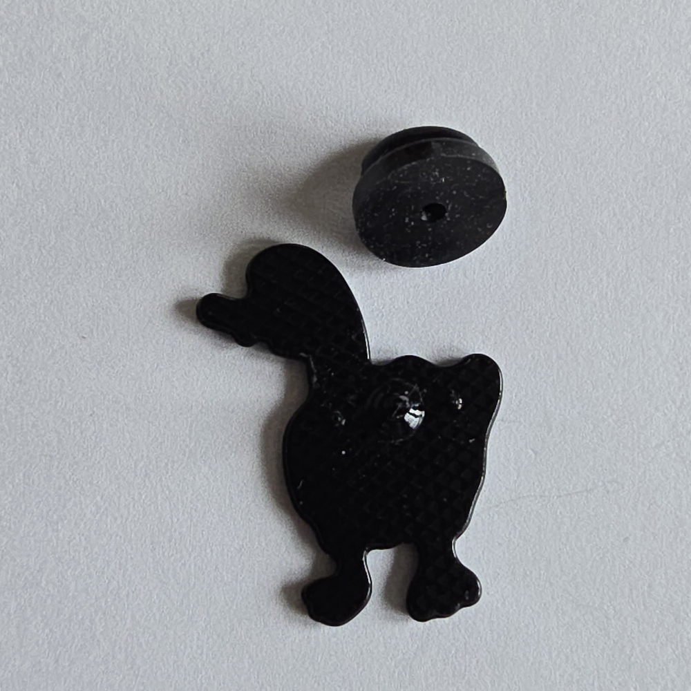 Goose with a knife pin enamel lapel brooch bird duck white black - Picture 6 of 9